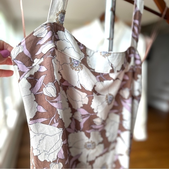 Abercrombie & Fitch fitted mini dress, sleeveless with halter top, linen blend - Picture 2 of 16